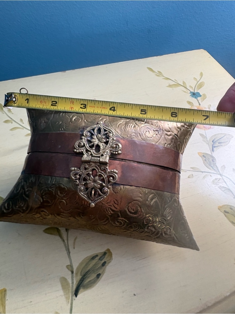 Victorian style pillow bag in Bronze and Copper